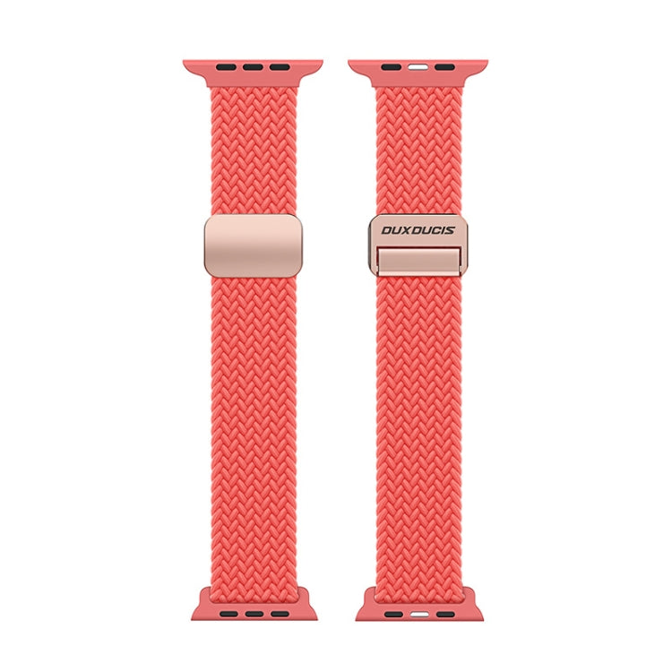 For Apple Watch Series 5 44mm DUX DUCIS Mixture Pro Series Magnetic Buckle Nylon Braid Watch Band(Guava) - Watch Bands by DUX DUCIS | Online Shopping South Africa | PMC Jewellery | Buy Now Pay Later Mobicred