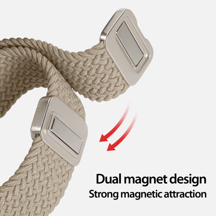 For Apple Watch Series 4 40mm DUX DUCIS Mixture Pro Series Magnetic Buckle Nylon Braid Watch Band(Beige) - Watch Bands by DUX DUCIS | Online Shopping South Africa | PMC Jewellery | Buy Now Pay Later Mobicred