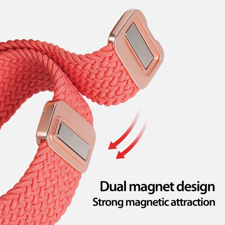 For Apple Watch Series 3 42mm DUX DUCIS Mixture Pro Series Magnetic Buckle Nylon Braid Watch Band(Guava) - Watch Bands by DUX DUCIS | Online Shopping South Africa | PMC Jewellery | Buy Now Pay Later Mobicred