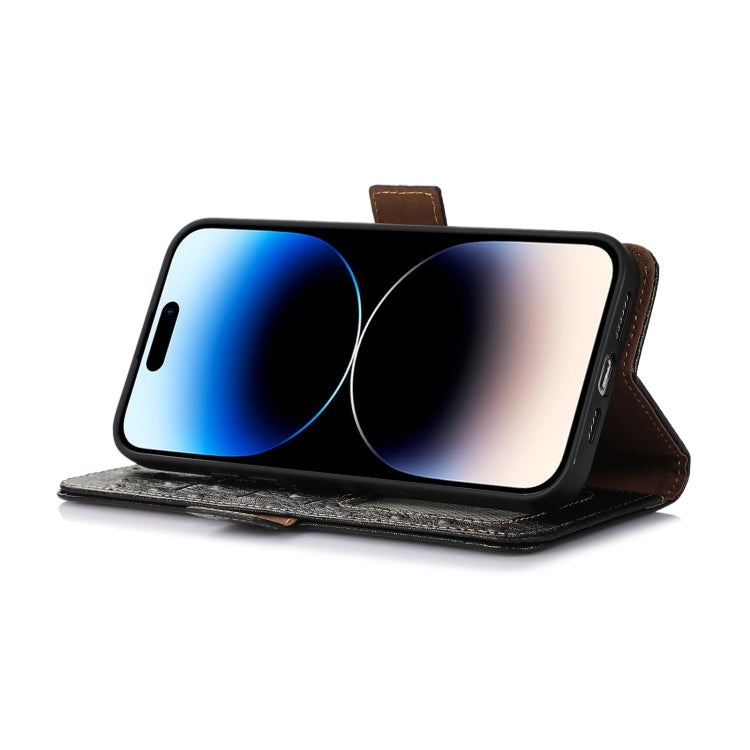 For Honor 100 5G Ostrich Pattern Genuine Leather RFID Phone Case(Black) - Honor Cases by PMC TechLife | Online Shopping South Africa | PMC TechLife | Buy Now Pay Later Mobicred