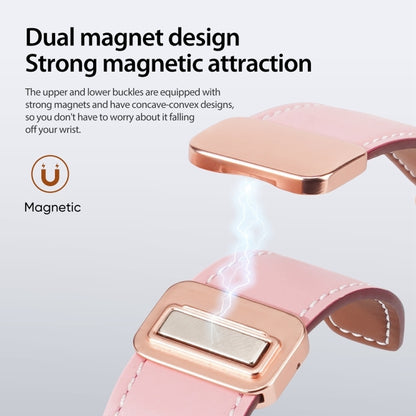 For Apple Watch Series 8 41mm DUX DUCIS YA Series Magnetic Buckle Genuine Leather Watch Band(Pink) - Watch Bands by DUX DUCIS | Online Shopping South Africa | PMC Jewellery | Buy Now Pay Later Mobicred