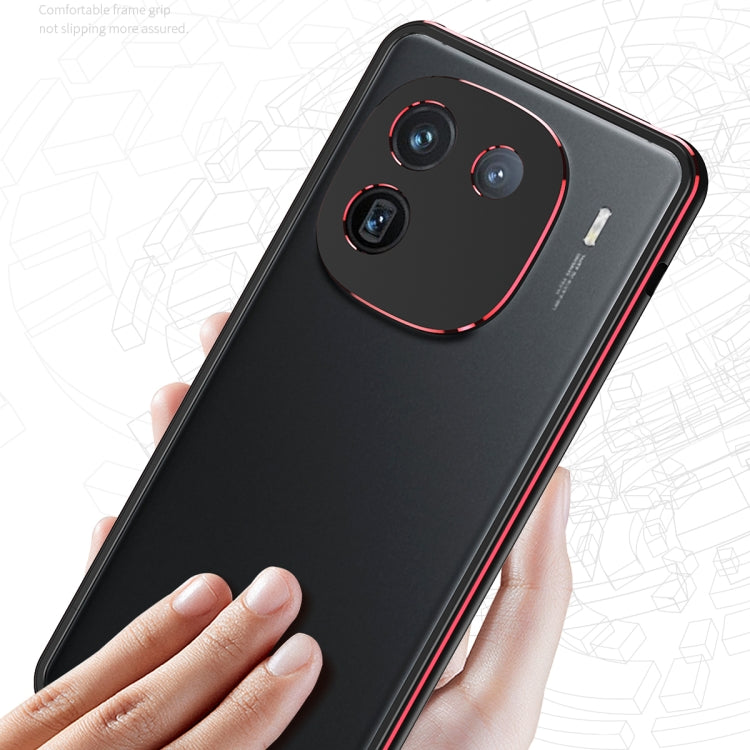 For vivo iQOO 12 Pro Aurora Series Lens Protector + Metal Frame Phone Case(Silver) - iQOO 12 Pro Cases by PMC TechLife | Online Shopping South Africa | PMC TechLife