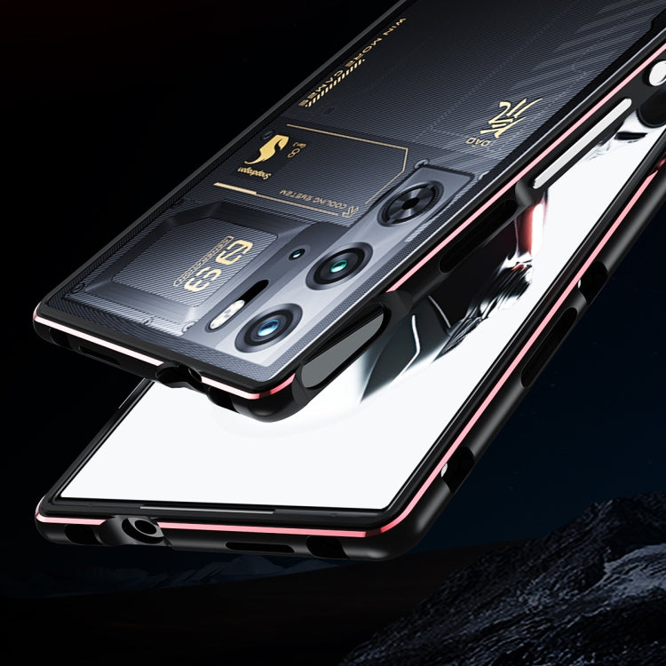 For ZTE nubia Red Magic 10 Pro / 10 Pro+ Aurora Series Metal Frame Phone Case(Black Blue) - ZTE Cases by PMC TechLife | Online Shopping South Africa | PMC TechLife | Buy Now Pay Later Mobicred