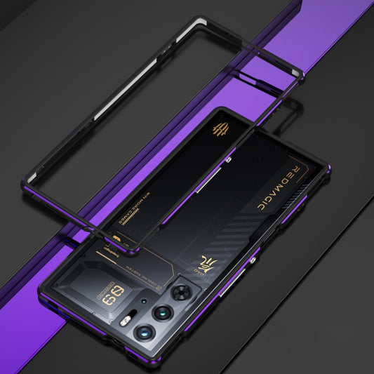 For ZTE nubia Red Magic 10 Pro / 10 Pro+ Aurora Series Metal Frame Phone Case(Black Purple) - ZTE Cases by PMC Jewellery | Online Shopping South Africa | PMC Jewellery | Buy Now Pay Later Mobicred