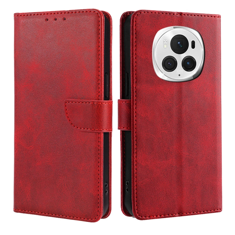 For Honor Magic6 Pro Calf Texture Buckle Flip Leather Phone Case(Red) - Honor Cases by PMC Jewellery | Online Shopping South Africa | PMC Jewellery | Buy Now Pay Later Mobicred