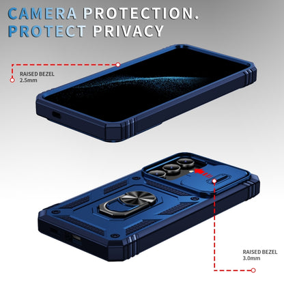 For Samsung Galaxy S24+ 5G Sliding Camshield TPU + PC Phone Case with Holder(Navy Blue) - Galaxy S24+ 5G Cases by PMC Jewellery | Online Shopping South Africa | PMC Jewellery