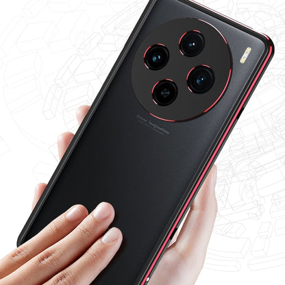 For vivo X100 Aurora Series Metal Frame Phone Case(Black Red) - X100 Cases by imak | Online Shopping South Africa | PMC Jewellery | Buy Now Pay Later Mobicred