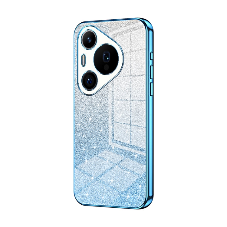 For Huawei Pura 70 Pro Gradient Glitter Powder Electroplated Phone Case(Blue) - Huawei Cases by PMC Jewellery | Online Shopping South Africa | PMC Jewellery | Buy Now Pay Later Mobicred