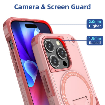 For iPhone 12 Pro Max MagSafe Holder Armor PC Hybrid TPU Phone Case(Pink) - iPhone 12 Pro Max Cases by PMC Jewellery | Online Shopping South Africa | PMC Jewellery