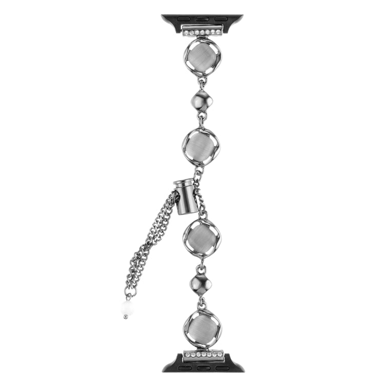 For Apple Watch Series 5 40mm Shell Metal Chain Bracelet Watch Band(Black) - Watch Bands by PMC TechLife | Online Shopping South Africa | PMC TechLife