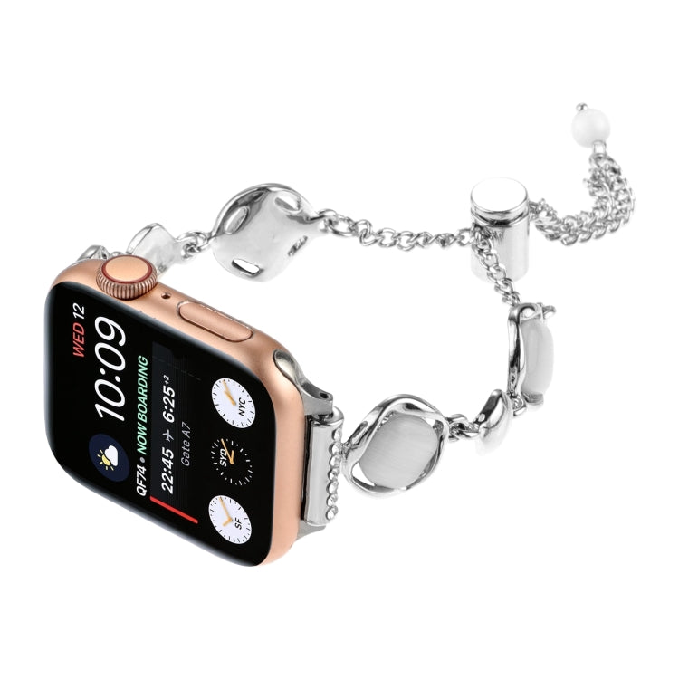 For Apple Watch Series 5 40mm Shell Metal Chain Bracelet Watch Band(Silver) - Watch Bands by PMC TechLife | Online Shopping South Africa | PMC TechLife | Buy Now Pay Later Mobicred