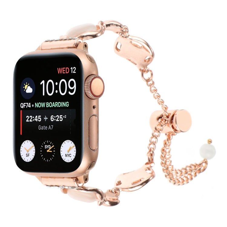 For Apple Watch 42mm Shell Metal Chain Bracelet Watch Band(Rose Gold) - free shipping - PMC TechLife - Order now!