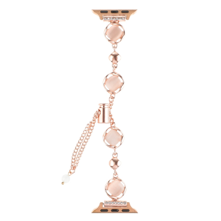 For Apple Watch 38mm Shell Metal Chain Bracelet Watch Band(Rose Gold) - Watch Bands by PMC TechLife | Online Shopping South Africa | PMC TechLife