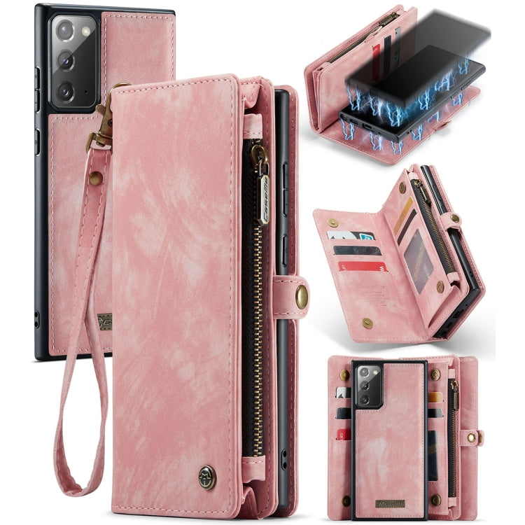 For Samsung Galaxy Note20 CaseMe-008 Detachable Multifunctional Horizontal Flip Leather Case with Card Slot & Holder & Zipper Wallet & Photo Frame (Pink) - Galaxy Note20 Cases by CaseMe | Online Shopping South Africa | PMC Jewellery | Buy Now Pay Later Mobicred