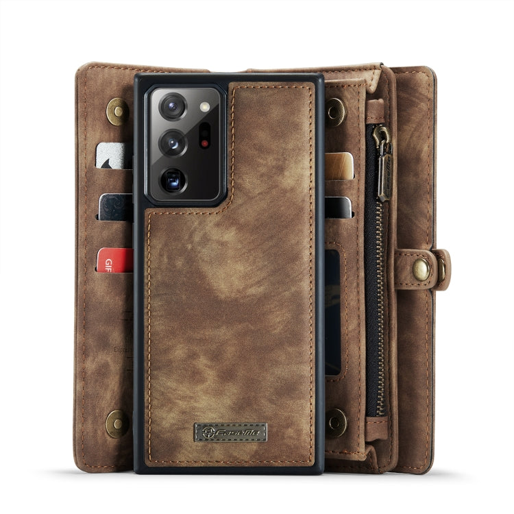 For Samsung Galaxy Note20 Ultra CaseMe-008 Detachable Multifunctional Horizontal Flip Leather Case with Card Slot & Holder & Zipper Wallet & Photo Frame(Brown) - Galaxy Note20 Ultra Cases by CaseMe | Online Shopping South Africa | PMC Jewellery | Buy Now Pay Later Mobicred