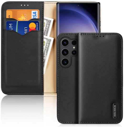 For Samsung Galaxy S24 Ultra 5G DUX DUCIS Hivo Series Cowhide + PU + TPU Flip Phone Case(Black) - Galaxy S24 Ultra 5G Cases by DUX DUCIS | Online Shopping South Africa | PMC Jewellery | Buy Now Pay Later Mobicred