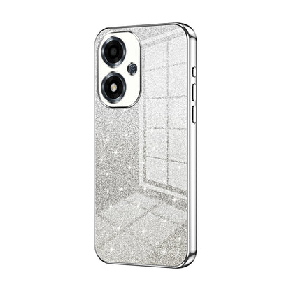 For OPPO A2m Gradient Glitter Powder Electroplated Phone Case(Silver) - OPPO Cases by PMC Jewellery | Online Shopping South Africa | PMC Jewellery | Buy Now Pay Later Mobicred