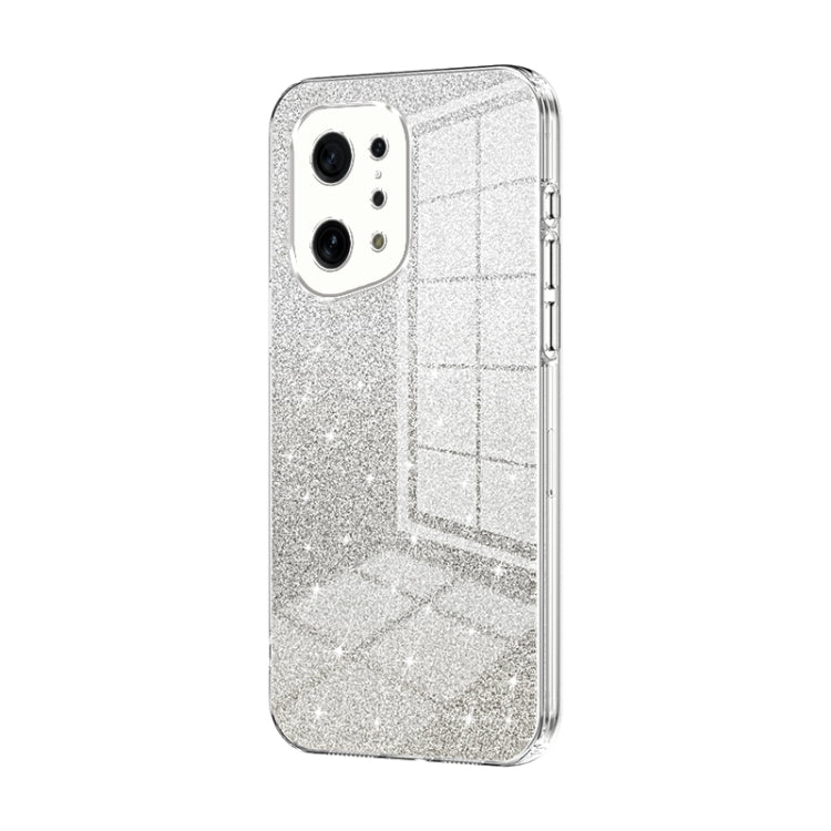 For OPPO Find X5 Gradient Glitter Powder Electroplated Phone Case(Transparent) - OPPO Cases by PMC TechLife | Online Shopping South Africa | PMC TechLife | Buy Now Pay Later Mobicred