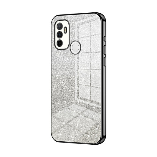 For OPPO A53 2020 / A32 / A11s  Gradient Glitter Powder Electroplated Phone Case(Black) - OPPO Cases by PMC Jewellery | Online Shopping South Africa | PMC Jewellery | Buy Now Pay Later Mobicred