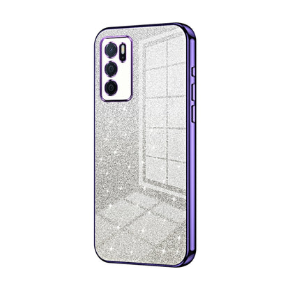 For OPPO A16 / A16s / A54s Gradient Glitter Powder Electroplated Phone Case(Purple) - OPPO Cases by PMC Jewellery | Online Shopping South Africa | PMC Jewellery | Buy Now Pay Later Mobicred