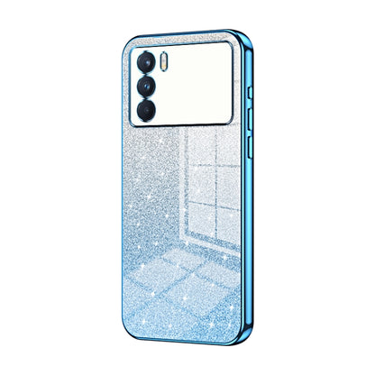 For OPPO K9 Pro Gradient Glitter Powder Electroplated Phone Case(Blue) - OPPO Cases by PMC Jewellery | Online Shopping South Africa | PMC Jewellery | Buy Now Pay Later Mobicred