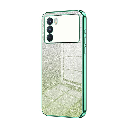 For OPPO K9 Pro Gradient Glitter Powder Electroplated Phone Case(Green) - OPPO Cases by PMC Jewellery | Online Shopping South Africa | PMC Jewellery | Buy Now Pay Later Mobicred