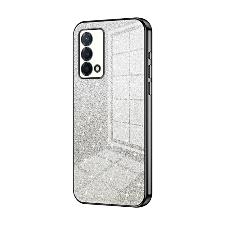 For OPPO K9 Gradient Glitter Powder Electroplated Phone Case(Black) - OPPO Cases by PMC TechLife | Online Shopping South Africa | PMC TechLife | Buy Now Pay Later Mobicred