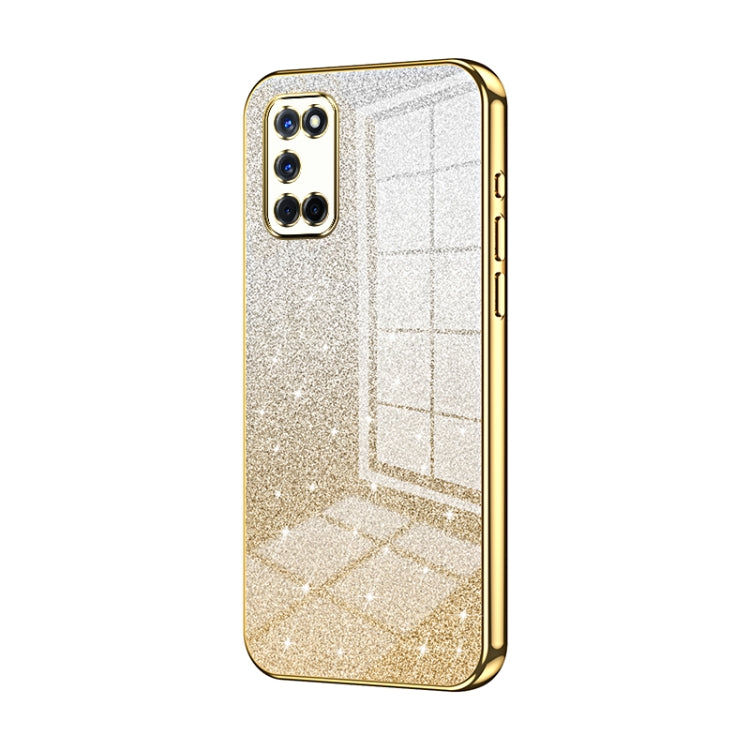 For OPPO A52 / A72 / A92 Gradient Glitter Powder Electroplated Phone Case(Gold) - OPPO Cases by PMC Jewellery | Online Shopping South Africa | PMC Jewellery | Buy Now Pay Later Mobicred
