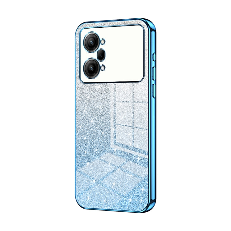 For OPPO K10 Pro Gradient Glitter Powder Electroplated Phone Case(Blue) - OPPO Cases by PMC TechLife | Online Shopping South Africa | PMC TechLife | Buy Now Pay Later Mobicred