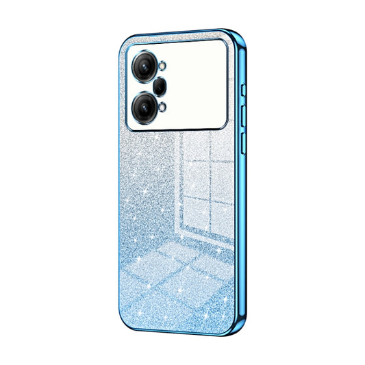 For OPPO K10 Pro Gradient Glitter Powder Electroplated Phone Case(Blue) - OPPO Cases by PMC Jewellery | Online Shopping South Africa | PMC Jewellery | Buy Now Pay Later Mobicred