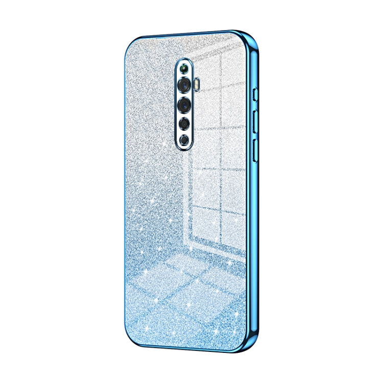 For OPPO Reno2 Z / Reno2 F Gradient Glitter Powder Electroplated Phone Case(Blue) - OPPO Cases by PMC Jewellery | Online Shopping South Africa | PMC Jewellery | Buy Now Pay Later Mobicred