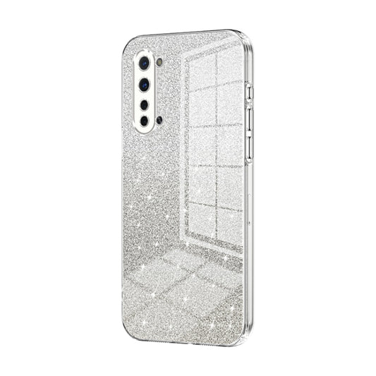 For OPPO Reno3 5G / Find X2 Lite Gradient Glitter Powder Electroplated Phone Case(Transparent) - OPPO Cases by PMC Jewellery | Online Shopping South Africa | PMC Jewellery | Buy Now Pay Later Mobicred