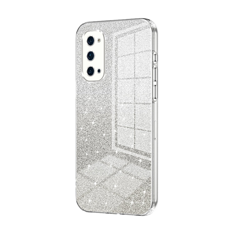 For OPPO Reno4 Pro Gradient Glitter Powder Electroplated Phone Case(Transparent) - OPPO Cases by PMC Jewellery | Online Shopping South Africa | PMC Jewellery | Buy Now Pay Later Mobicred