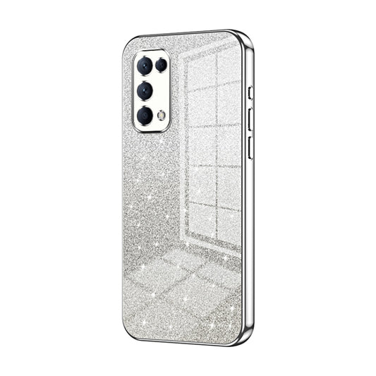 For OPPO Reno5 4G/5G / Reno5 K Gradient Glitter Powder Electroplated Phone Case(Silver) - OPPO Cases by PMC Jewellery | Online Shopping South Africa | PMC Jewellery | Buy Now Pay Later Mobicred