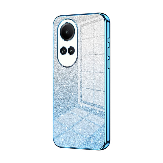 For OPPO Reno10 5G/Reno10 Pro 5G Global Gradient Glitter Powder Electroplated Phone Case(Blue) - OPPO Cases by PMC Jewellery | Online Shopping South Africa | PMC Jewellery | Buy Now Pay Later Mobicred