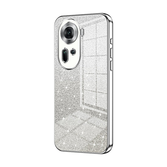 For OPPO Reno11 Global Gradient Glitter Powder Electroplated Phone Case(Silver) - Reno11 Cases by PMC Jewellery | Online Shopping South Africa | PMC Jewellery | Buy Now Pay Later Mobicred