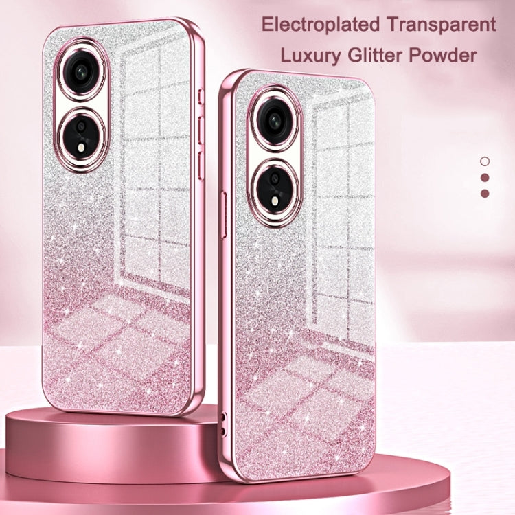 For OPPO Find X3 / Find X3 Pro Gradient Glitter Powder Electroplated Phone Case(Pink) - OPPO Cases by PMC Jewellery | Online Shopping South Africa | PMC Jewellery | Buy Now Pay Later Mobicred