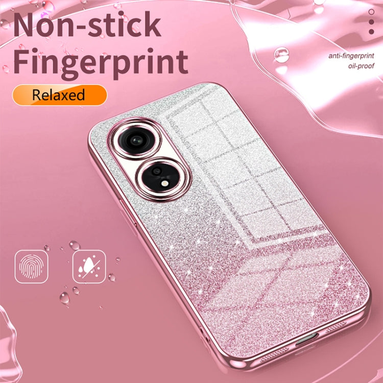 For OPPO Reno6 Pro Indian  Gradient Glitter Powder Electroplated Phone Case(Pink) - OPPO Cases by PMC Jewellery | Online Shopping South Africa | PMC Jewellery | Buy Now Pay Later Mobicred