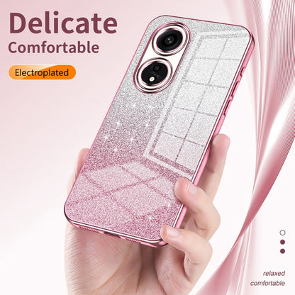 For OPPO Reno8 Pro+ Gradient Glitter Powder Electroplated Phone Case(Transparent) - OPPO Cases by PMC Jewellery | Online Shopping South Africa | PMC Jewellery | Buy Now Pay Later Mobicred