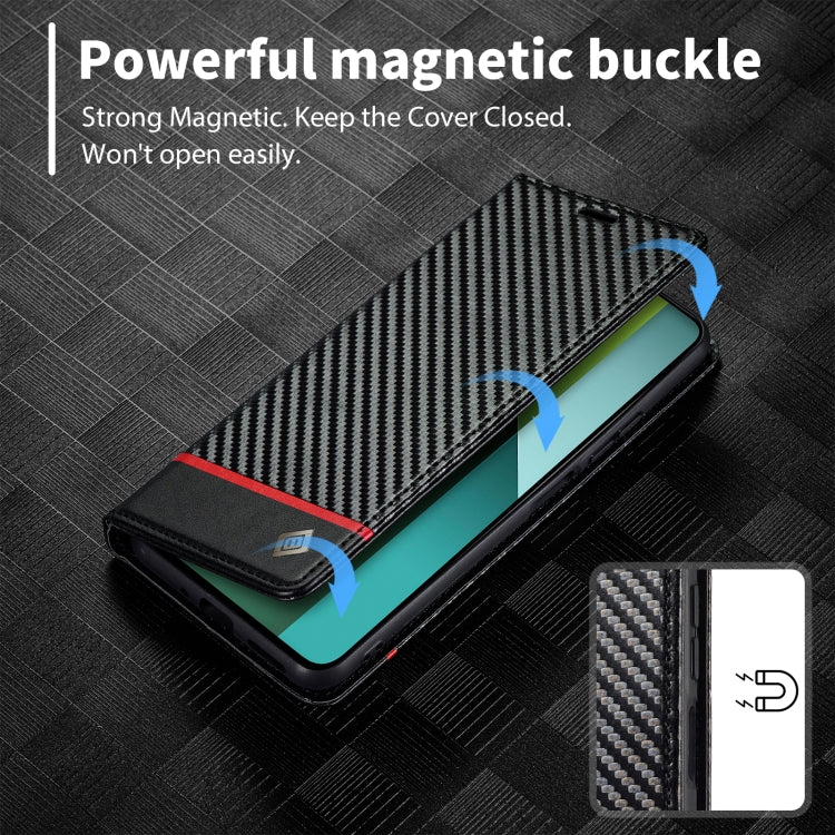 For Xiaomi Redmi Note 13 Pro 4G LC.IMEEKE Carbon Fiber Texture Flip Leather Phone Case(Horizontal Black) - Xiaomi Cases by LC.IMEEKE | Online Shopping South Africa | PMC TechLife | Buy Now Pay Later Mobicred