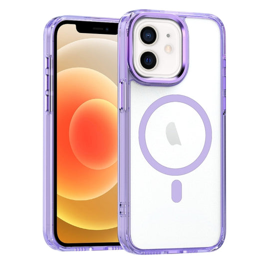 For iPhone 12 MagSafe Magnetic Clear Phone Case(Purple) - iPhone 12 / 12 Pro Cases by PMC Jewellery | Online Shopping South Africa | PMC Jewellery