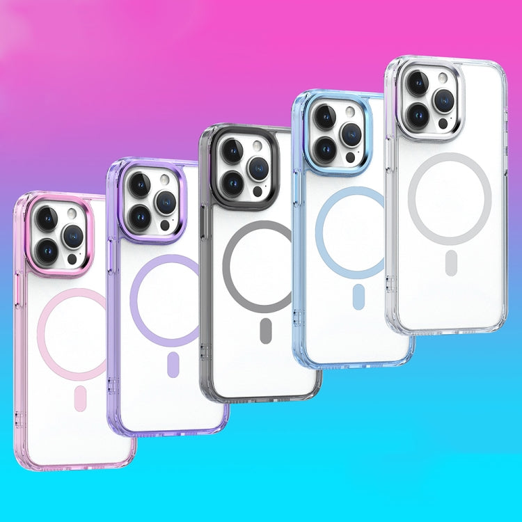 For iPhone 13 Pro Max MagSafe Magnetic Clear Phone Case(Purple) - iPhone 13 Pro Max Cases by PMC TechLife | Online Shopping South Africa | PMC TechLife