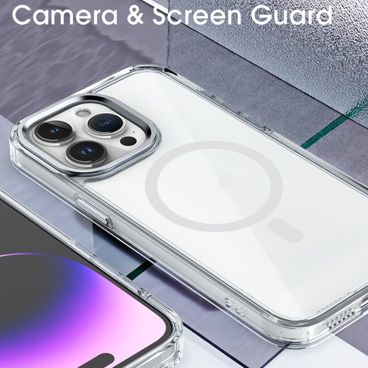 For iPhone 15 Plus MagSafe Magnetic Clear Phone Case(Purple) - iPhone 15 Plus Cases by PMC Jewellery | Online Shopping South Africa | PMC Jewellery