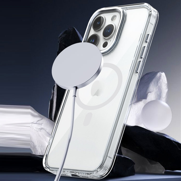 For iPhone 14 Plus MagSafe Magnetic Clear Phone Case(Black) - iPhone 14 Plus Cases by PMC Jewellery | Online Shopping South Africa | PMC Jewellery