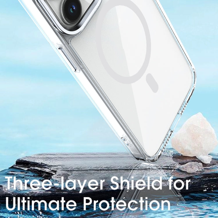 For iPhone 15 Plus MagSafe Magnetic Clear Phone Case(Purple) - iPhone 15 Plus Cases by PMC TechLife | Online Shopping South Africa | PMC TechLife