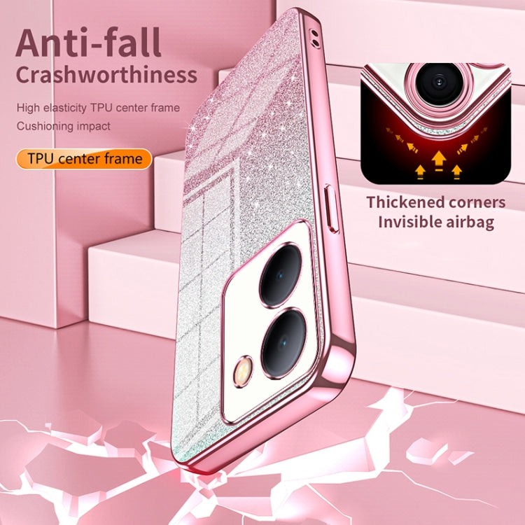 For vivo X100 Pro Gradient Glitter Powder Electroplated Phone Case(Pink) - vivo Cases by imak | Online Shopping South Africa | PMC TechLife | Buy Now Pay Later Mobicred