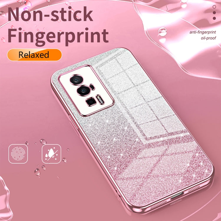 For Xiaomi Civi 2 / 13 Lite Gradient Glitter Powder Electroplated Phone Case(Black) - 13 Lite Cases by PMC TechLife | Online Shopping South Africa | PMC TechLife | Buy Now Pay Later Mobicred