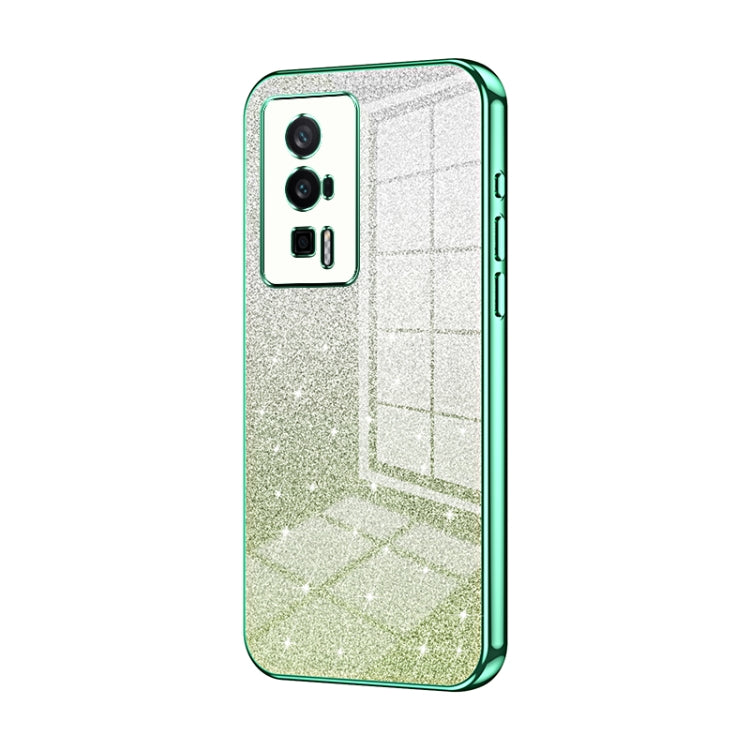 For Xiaomi Redmi K60 / K60 Pro Gradient Glitter Powder Electroplated Phone Case(Green) - Xiaomi Cases by PMC TechLife | Online Shopping South Africa | PMC TechLife | Buy Now Pay Later Mobicred
