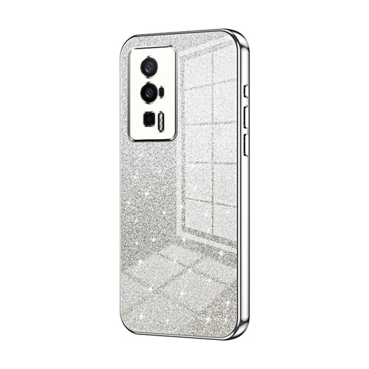 For Xiaomi Redmi K60 / K60 Pro Gradient Glitter Powder Electroplated Phone Case(Silver) - Xiaomi Cases by PMC Jewellery | Online Shopping South Africa | PMC Jewellery | Buy Now Pay Later Mobicred