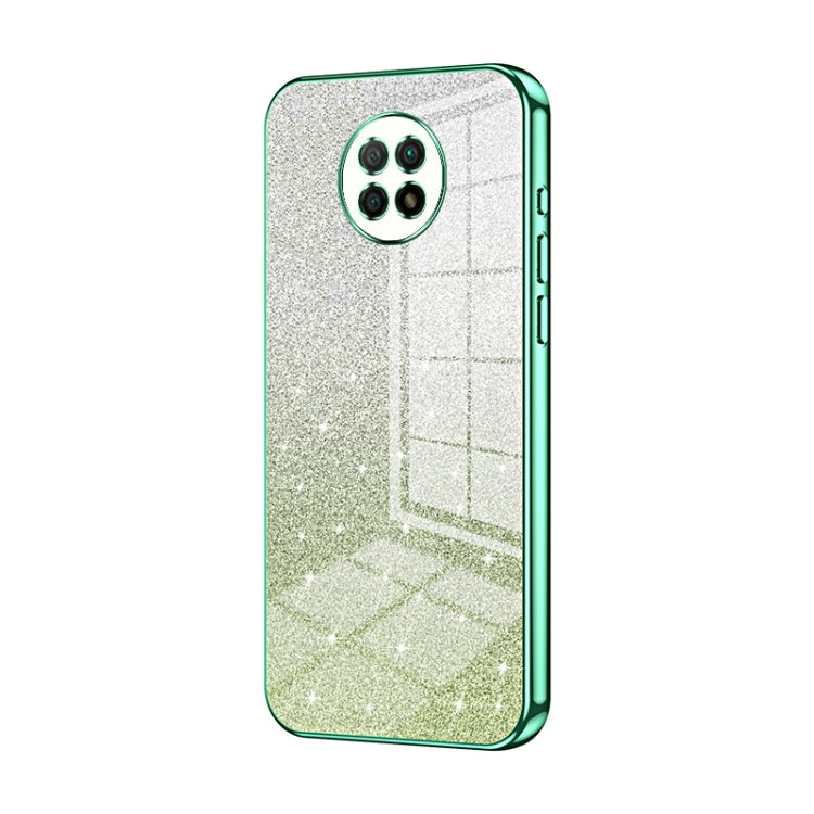 For Xiaomi Redmi Note 9 5G / Note 9T Gradient Glitter Powder Electroplated Phone Case(Green) - Xiaomi Cases by PMC TechLife | Online Shopping South Africa | PMC TechLife | Buy Now Pay Later Mobicred